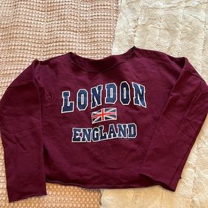 Cropped London Sweatshirt bought in London. One Size. Never Worn